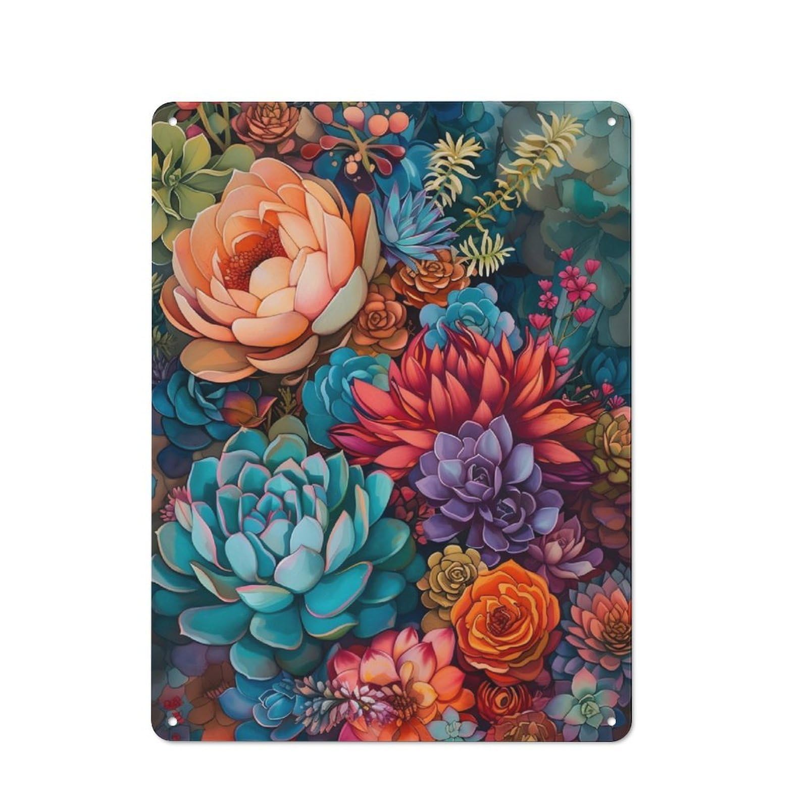 Junmoney Petals Dance Rustic Tin Wall Plaque 40X30cm For Studio Or Craft Room, For Garage, Workshop And Man Cave Decoration