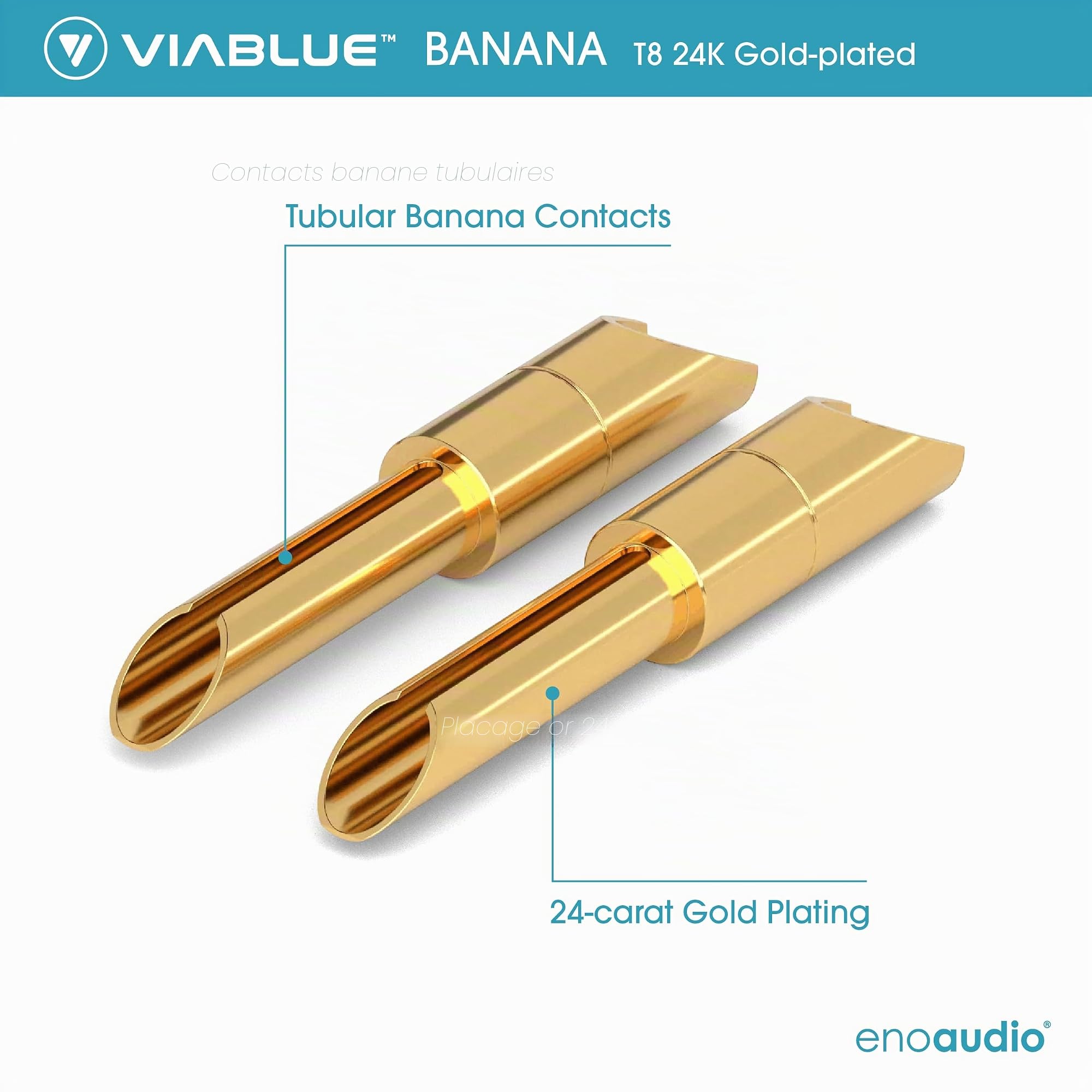 enoaudio Mogami 3103 (L,R) Paire de câbles d'enceinte haute définition | Fiche banane T8 or 24 carats – Fiche banane 3 m