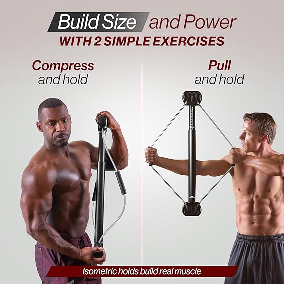 Bullworker Bow Classic 36 Isometric Exercise Equipment, Portable Home Gym Customized Variable Resistance, Chest and Arm Trainer, Full Body Strength Trainer, Shoulder Exerciser
