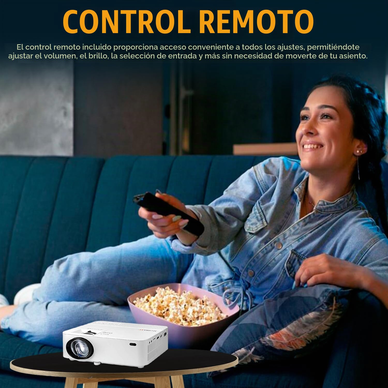 Technaxx Mini Multimedia Proyector LED 1800 Lúmenes, 32–176 Pulgadas, HDMI USB VGA AV MicroSD, Mini Proyector Portátil para Cine en Casa, Smartphone, PC & Consola, LED 40.000 Horas – TX-113