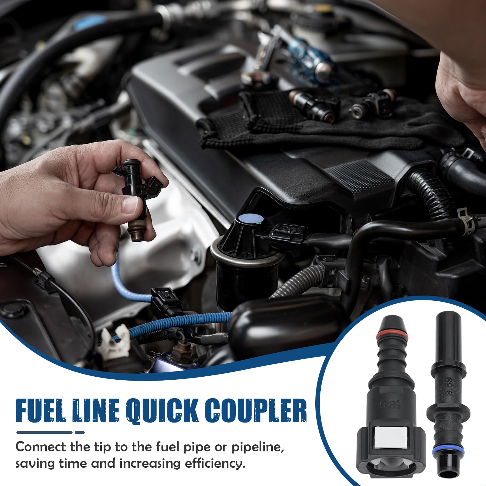 36 connettori rapidi a sgancio rapido, connettore per tubo del carburante, a sgancio rapido, SAE 9,89 mm, 9,49 mm, 7,89 mm, per auto, motore e carburante