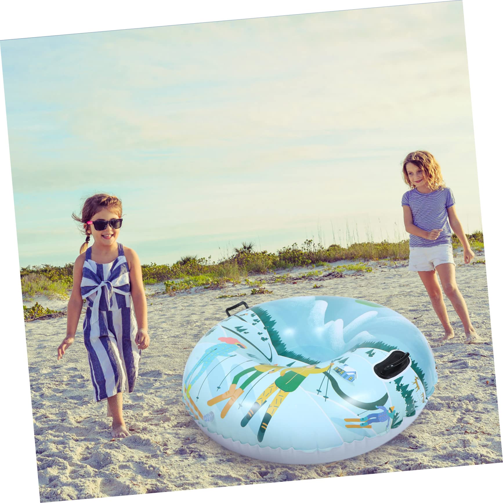 BESPORTBLE 1pezzi Tubo da Sci Gonfiabile in Pvc Ispessito Slitta da Neve per Esterni Attrezzo da Sci per Sport Invernali all Aperto