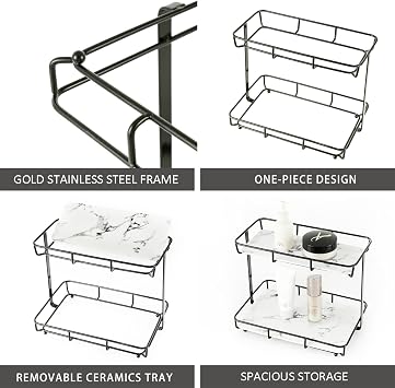 Dobbyby Black Countertop Organizer with Soap Dish