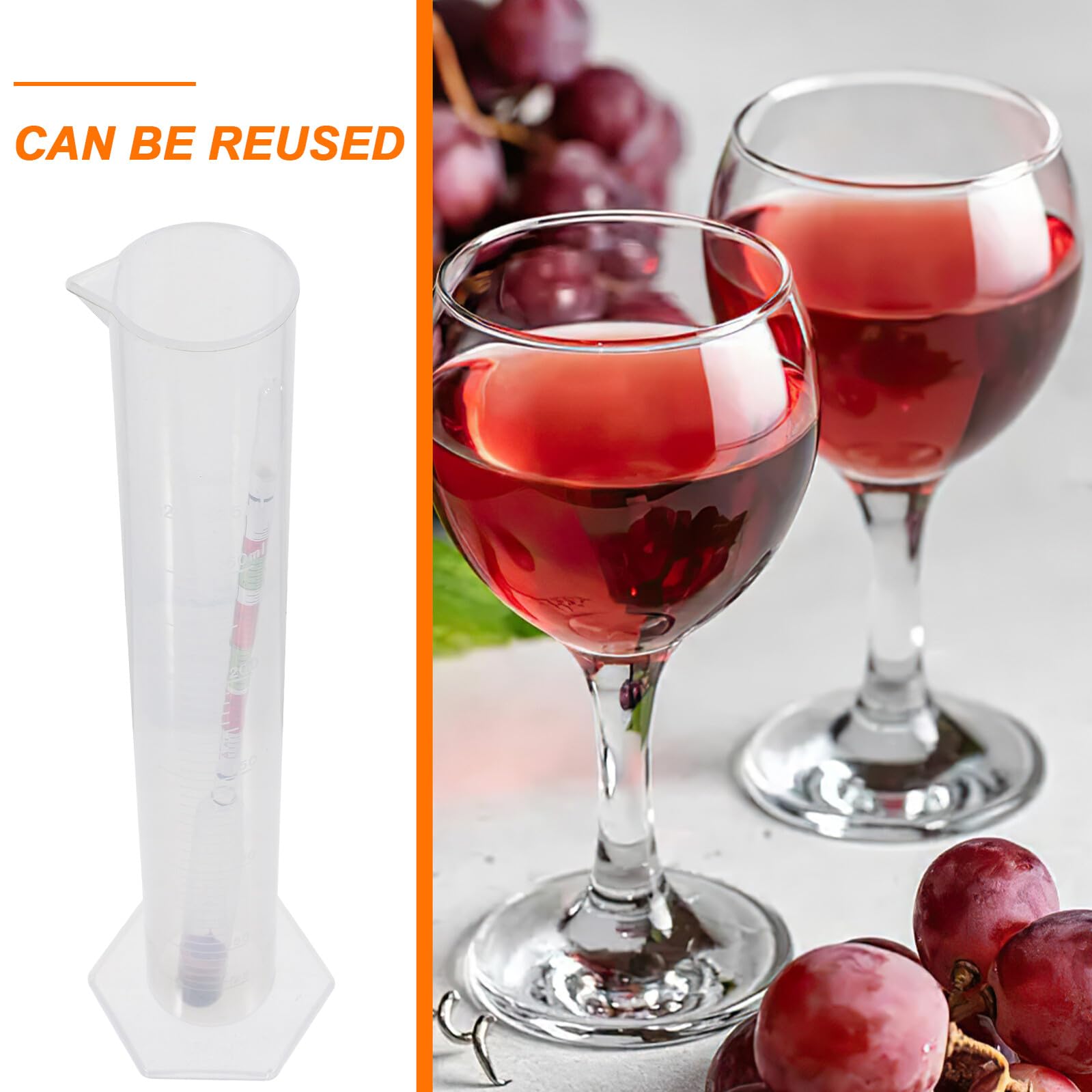 Homoyoyo Idrometro Alcolometro Professionale per Vino Birra e Liquori Misuratore Gradi Zucchero con Scala Precisa in Vetro Strumento Affidabile per Fermentazione e Controllo Alcool