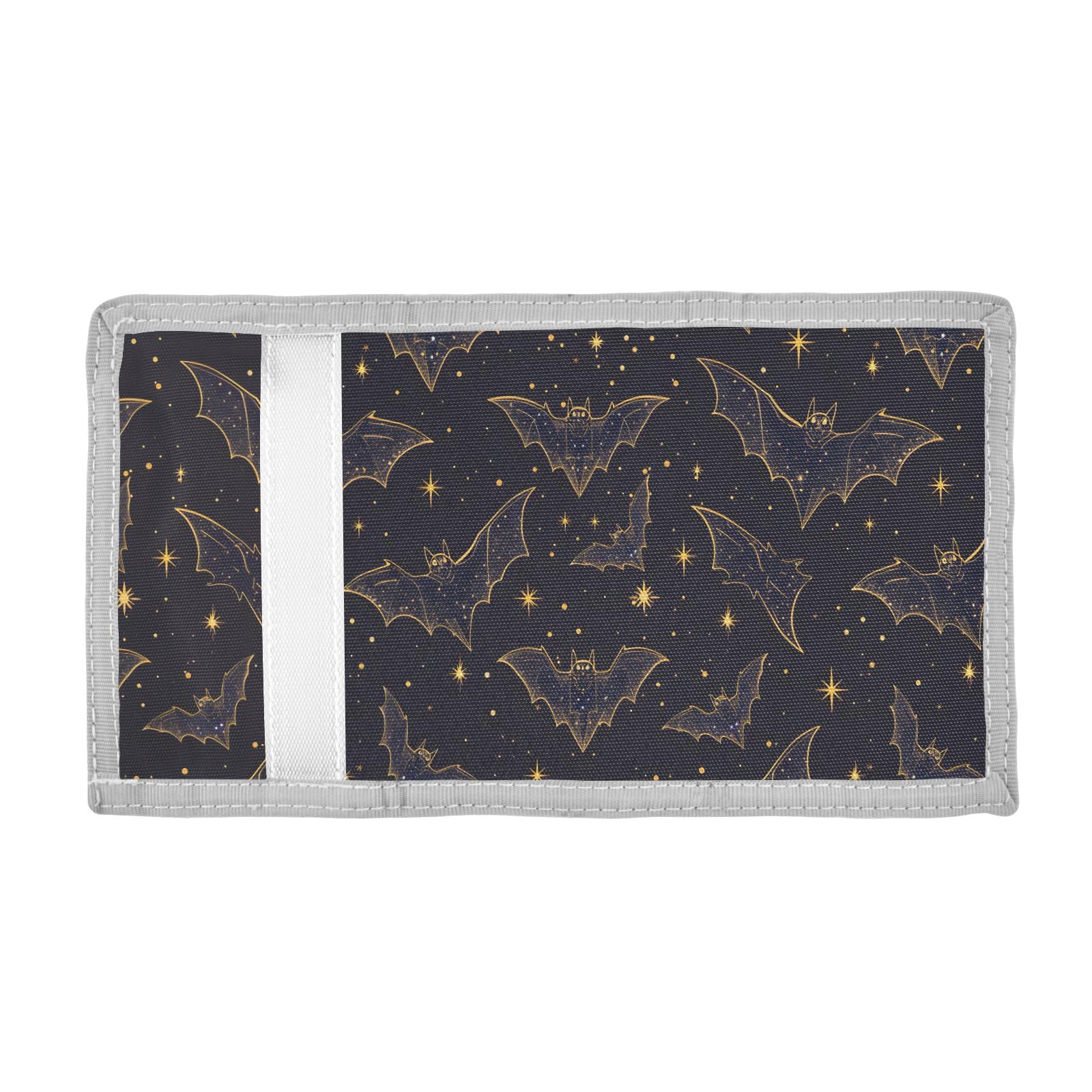 ALAZA Kids Wallets for Boys Girls Toddler Trifold Wallet Children Small Bats Dark with Zipper Coin Pocket