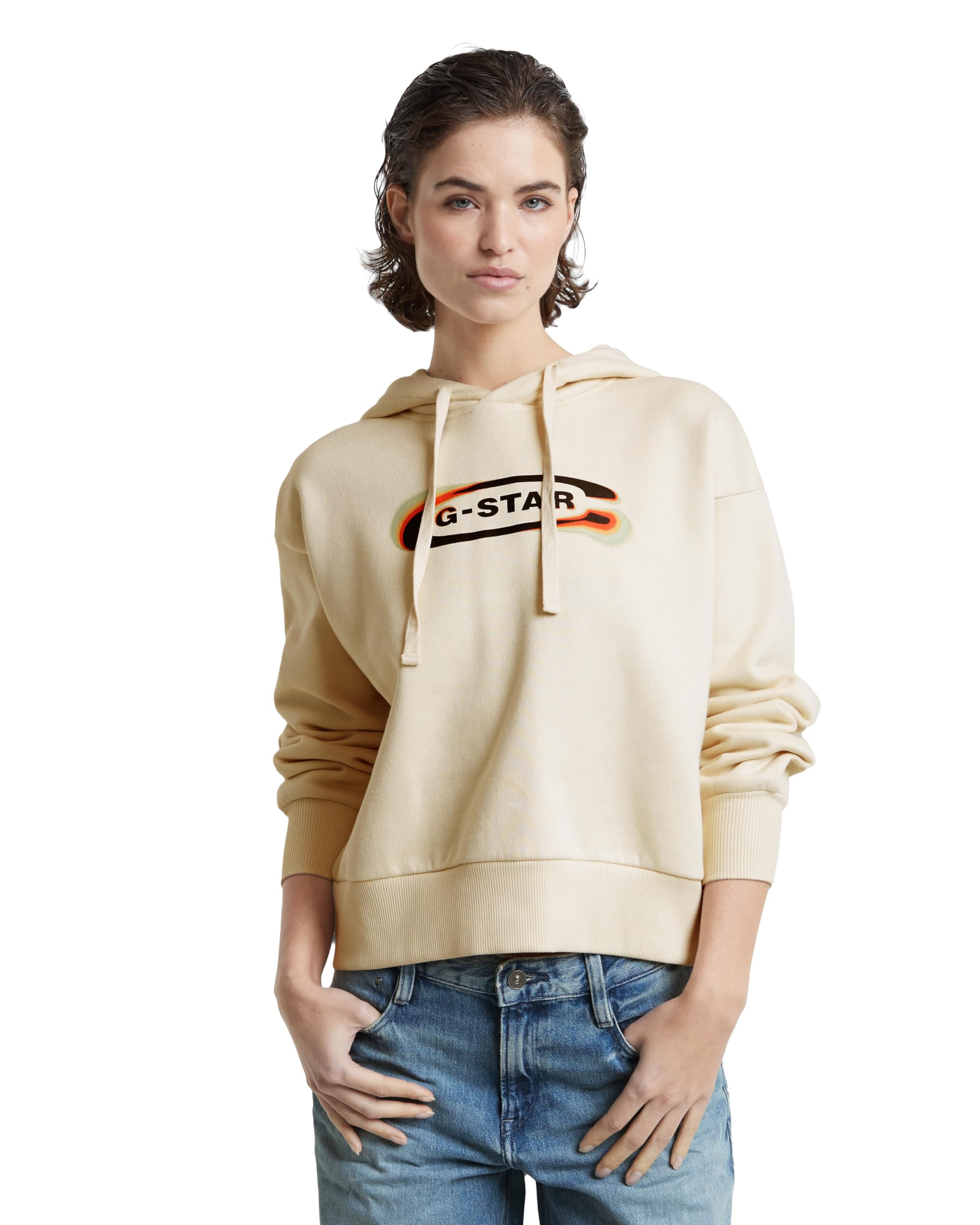 G-Star Old Skool Logo Loose Hoodie Sudadera con Capucha Mujer