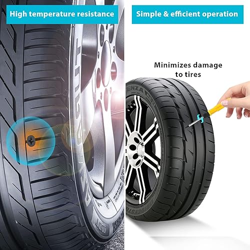 Miniatura 6 de Linkstyle 40 piezas de clavos de goma para reparación de neumáticos, kit de tapones de goma para reparación de neumáticos al vacío, tornillos de