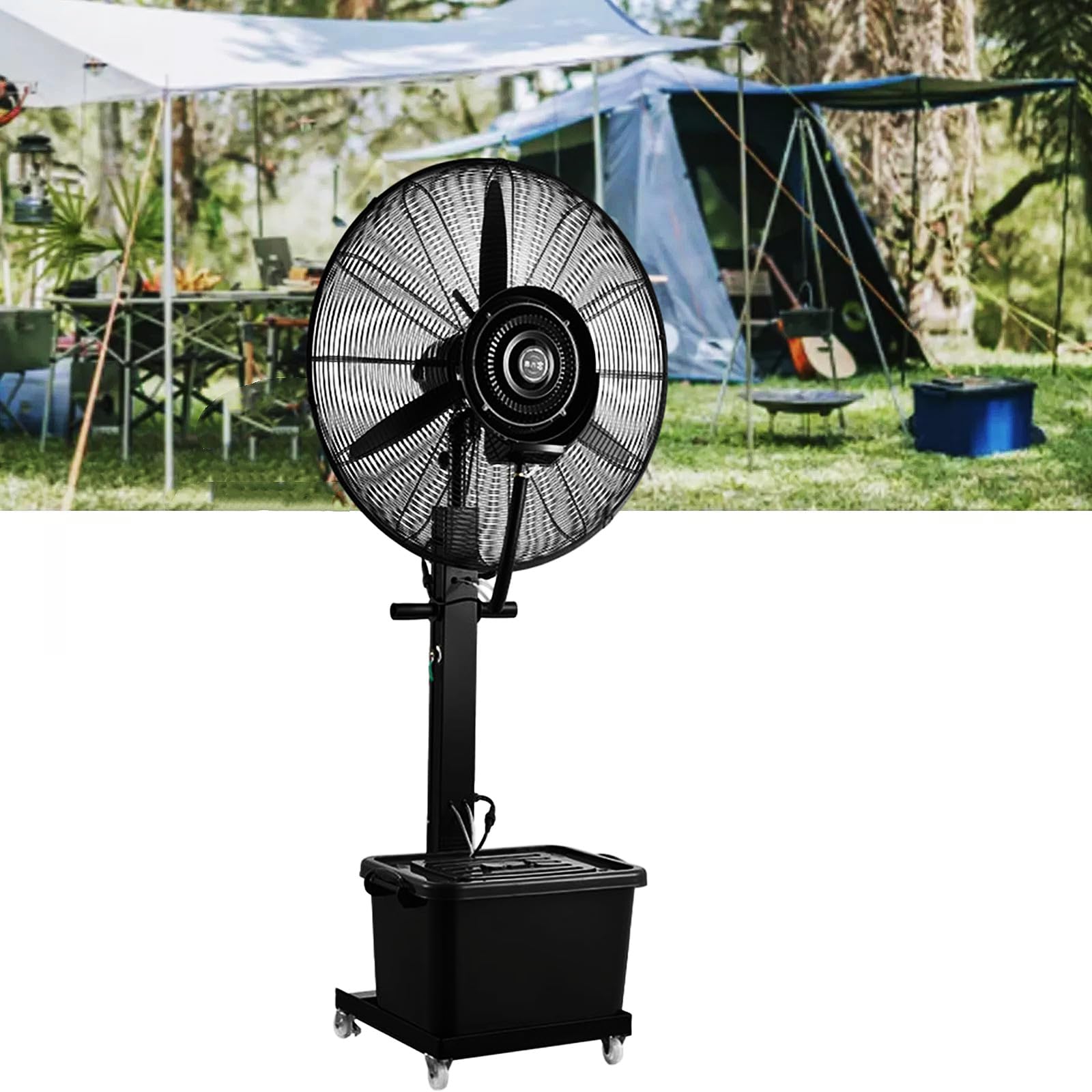 asdchZen Oscillating Pedestal Misting Fan With 42L Tank & Wheels, Outdoor Cooling Fan For Patio Camping Bbq Backyard