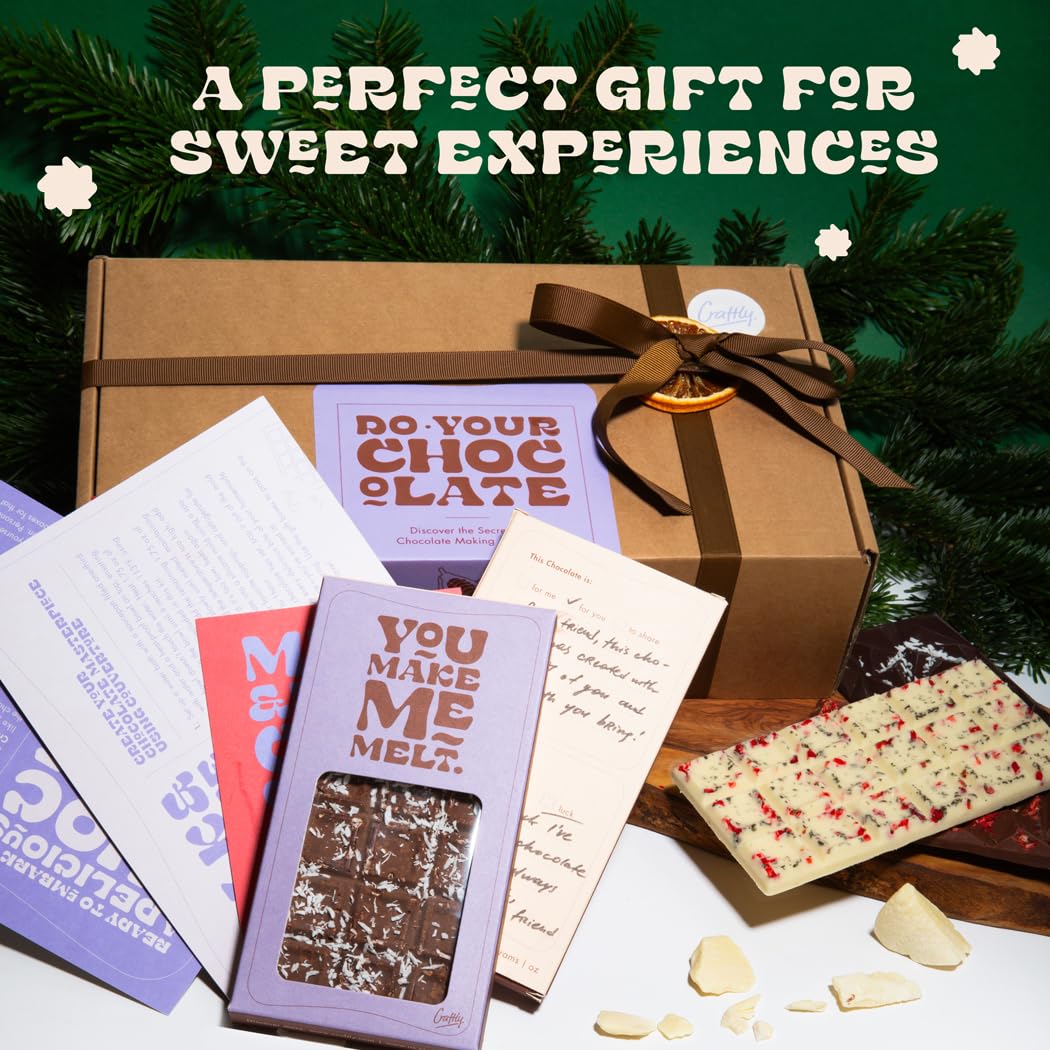 Craftly's Chocolate Making Kit: Create Delicious, Natural Chocolate at Home | Complete Set with Toppings | A Thoughtful Gift for Food Lovers, Birthdays, and Celebrations