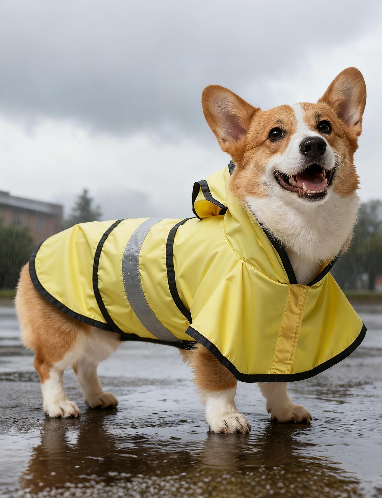 Poncho impermeabile per cani, giallo, XL
