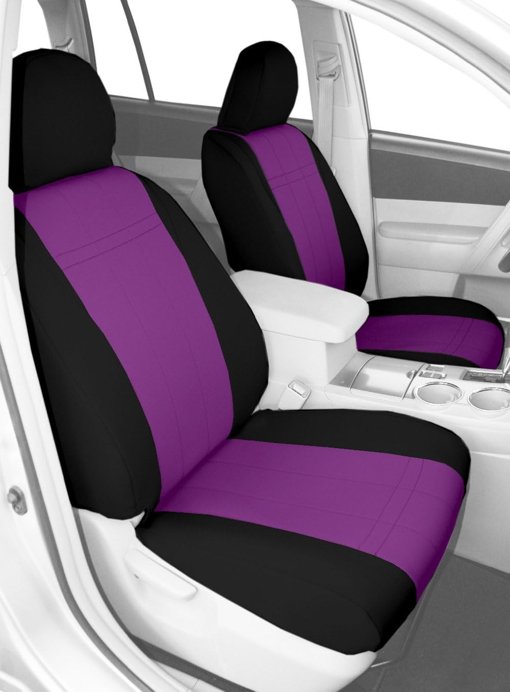 CalTrend Car Seat Cover for 2017 to 2022 Honda CR-V - Purple, NeoSupreme - Front Seat Covers, Custom & Easy to Install - Bucket Seat Covers with Purple Insert & Black Trim (1 Set)