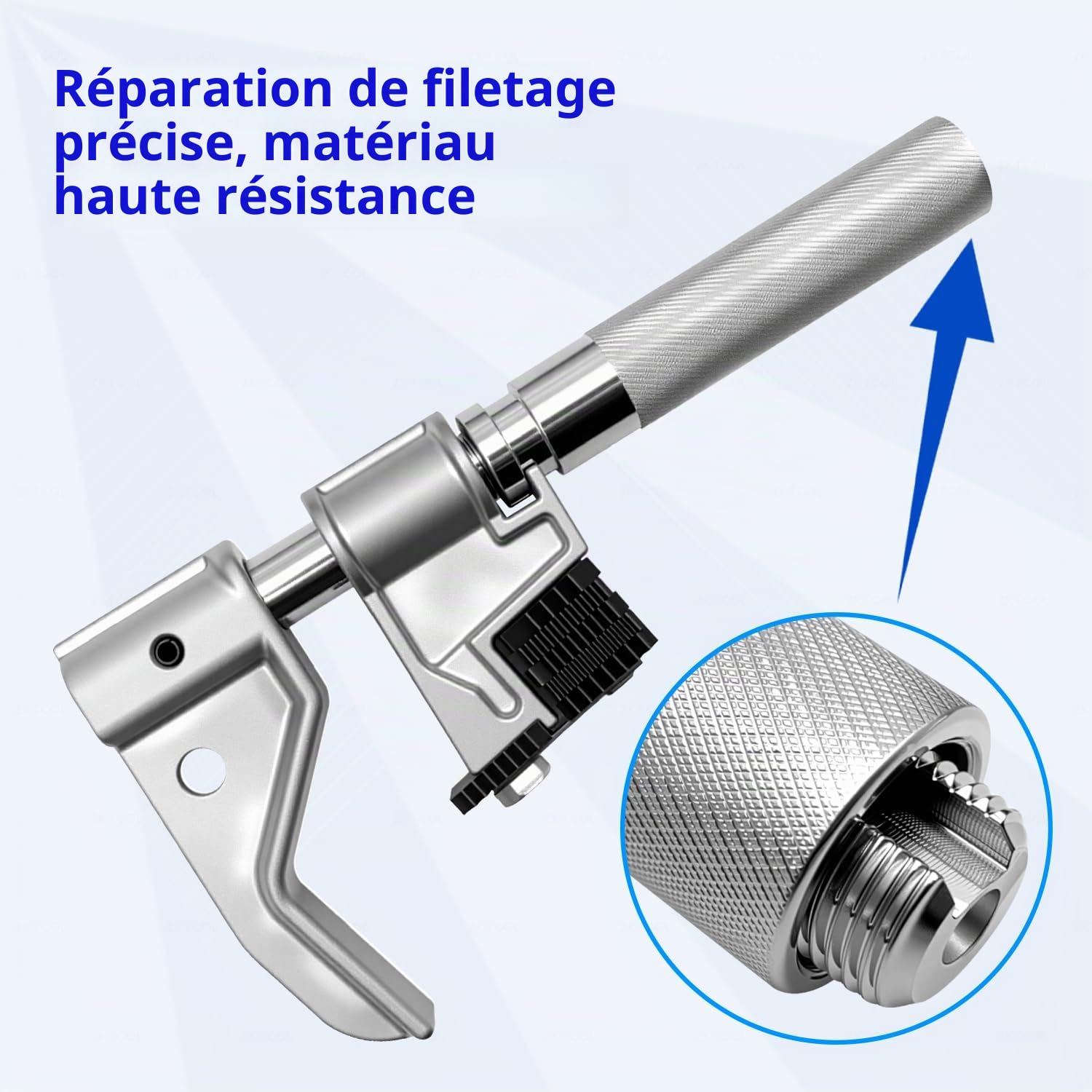 ZKTOOL Outil Universel de Réparation de Filetage Externe, Chasse-Filet Extérieur, Encocheuse de Filetage Externe, Outils de Réparation de Filetage Robustes, pour Diamètre Extérieur de 1-1/4" à 5"