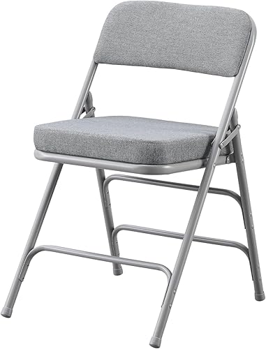 KAIHAOWIN Sillas plegables acolchadas, silla plegable individual tapizada con asiento acolchado ultra grueso, cómodas sillas de metal para