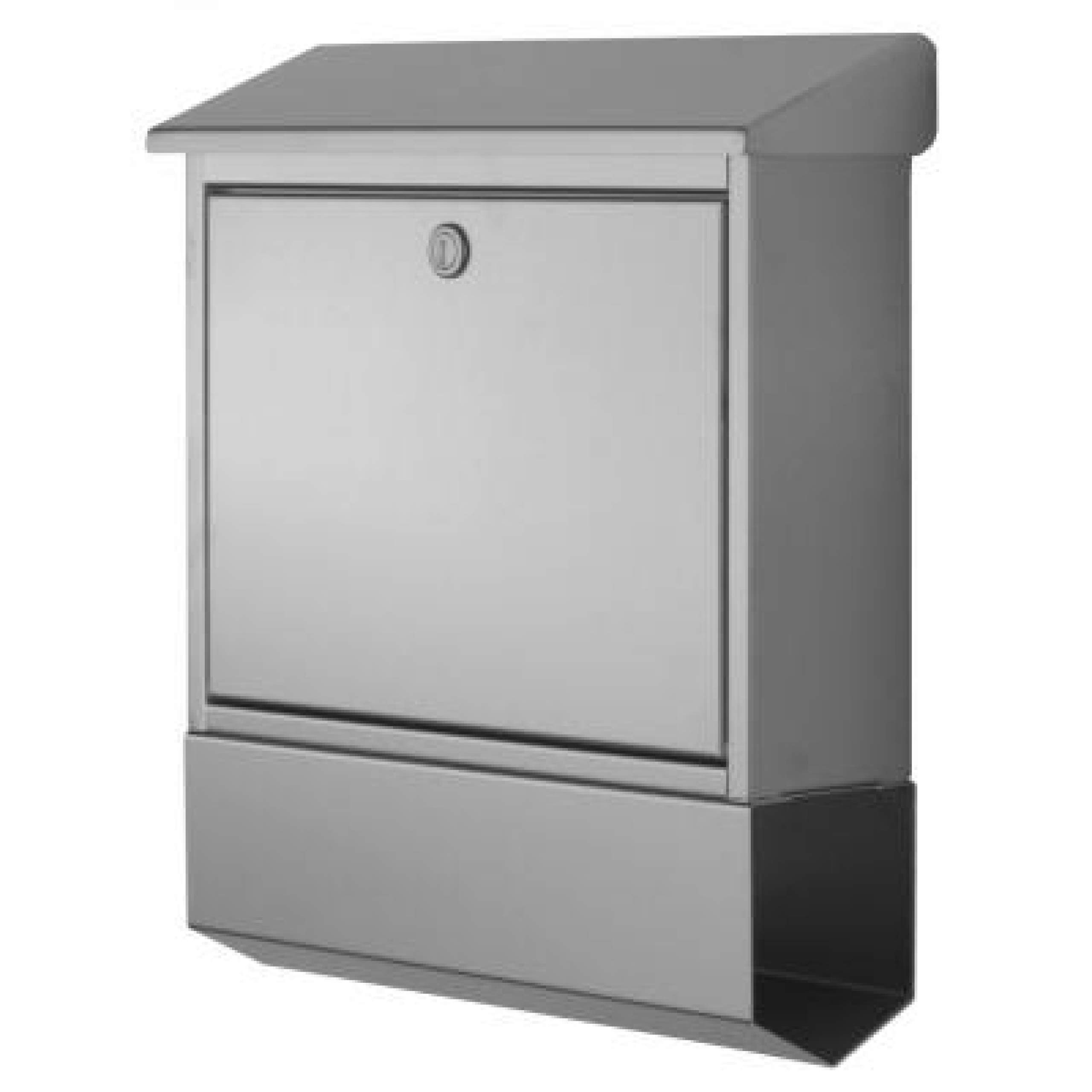 Heibi Briefkasten mit Zeitungsfach – Edelstahl geschliffen, 40x12x45 cm, DIN C4 quer