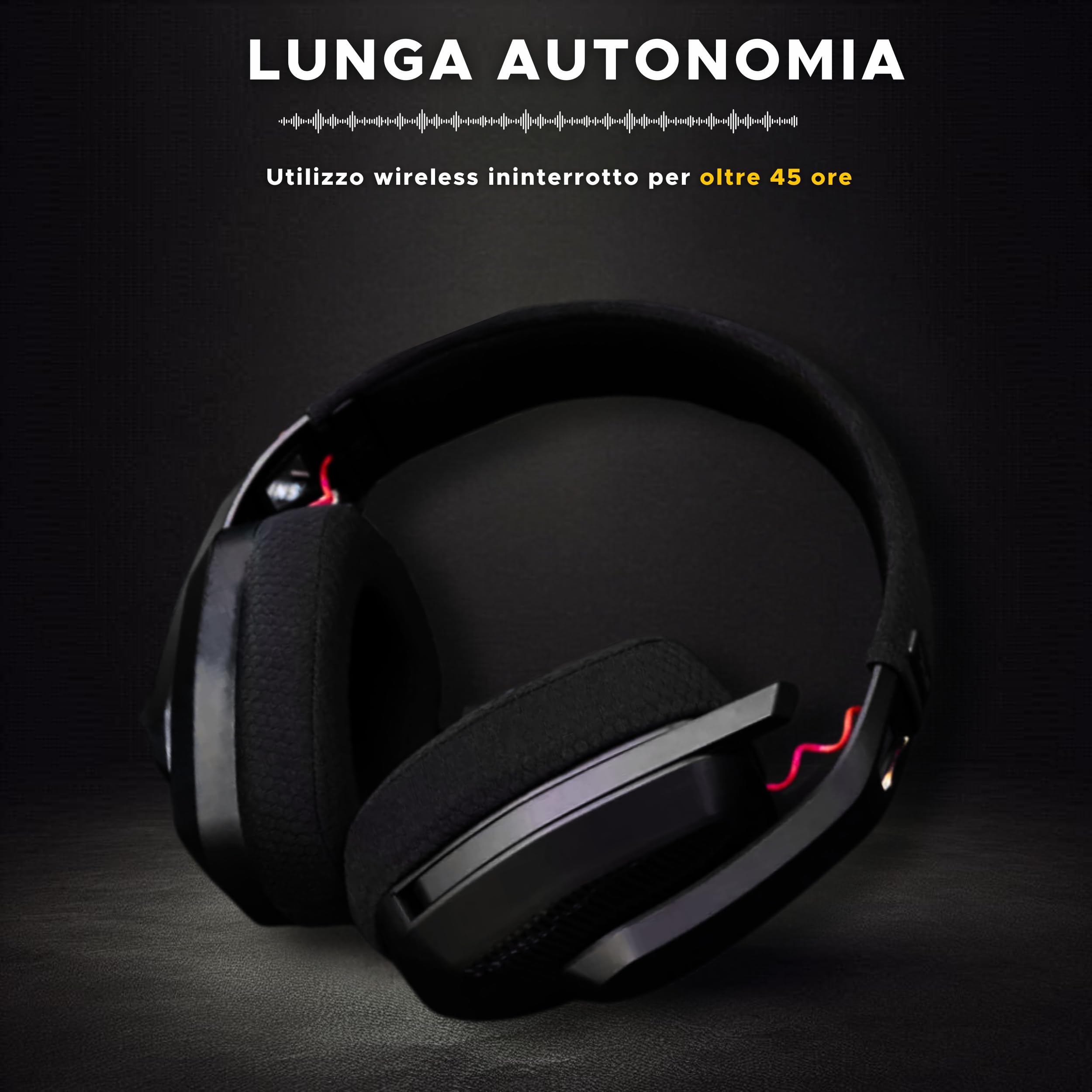 THE G-LAB - Korp Platinium - Cuffie gaming wireless Tripla Modalità: Bluetooth, 2.4GHz e cablato. - Cuffie PS5 /PS4/PC/Androïd/IOS - Audio Stereo di Alta Qualità, Bassa Latenza, Durata 45h – Nuovo | Audio Stereo, Cuffie PS5 /PS4/PC/Androïd/IOS, Autonomia