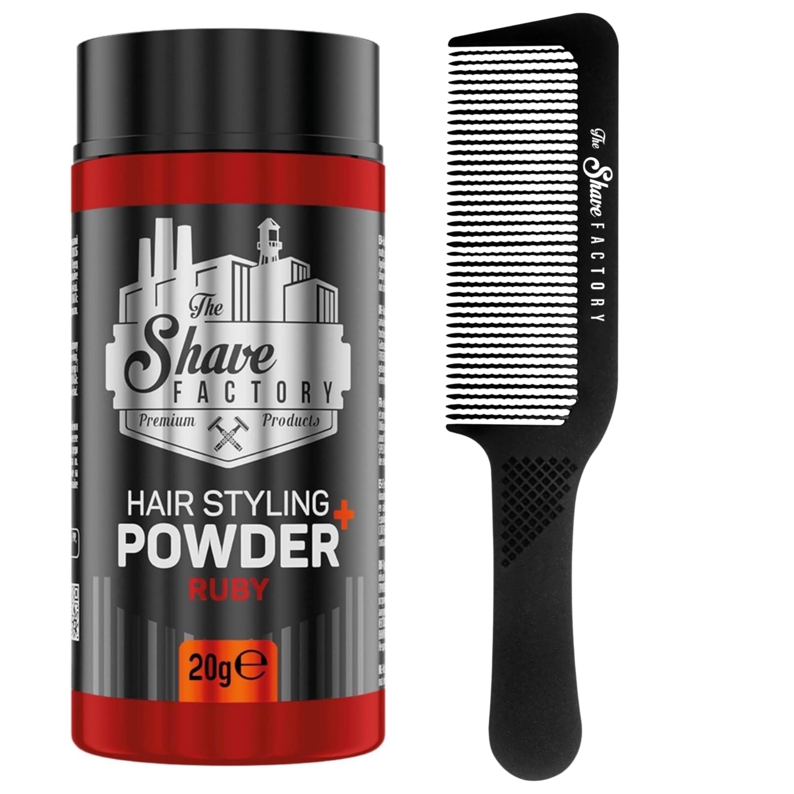 the shave factory Hair Styling Powder - Mattifying and Volumizing Powder with comb types suitable for all areas