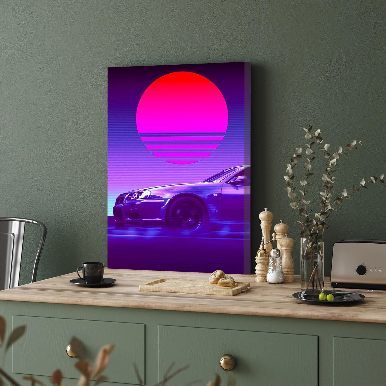 GADGETS WRAP Canvas Gallery Wrap Framed for Home Office Studio Living Room Decoration (11x17inch) - Skyline Gtr R34 3