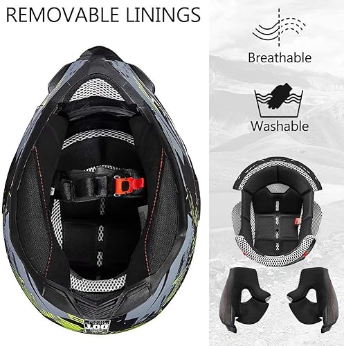 Miniatura 3 de ILM Casco deportivo dual para motocicleta todoterreno, visera solar para motocross, ATV, motocross, certificado por DOT, modelo 606V