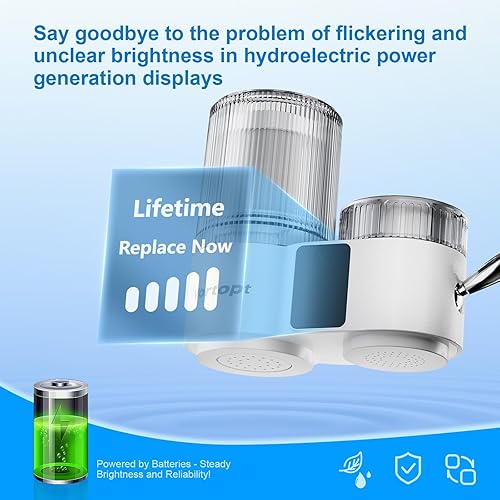 Miniatura 3 de Vortopt Filtro de agua de bloque de carbono para grifo de fregadero, filtro de agua certificado NSFANSI 42, con pantalla y capacidad de 400 galones.