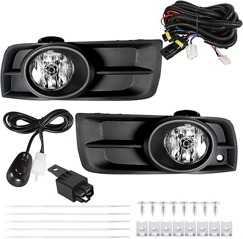 Miniatura 7 de munirater Paquete de 2 luces antiniebla para parachoques delantero con bombillas e interruptor de cableado de repuesto para Cruze 2010-2014