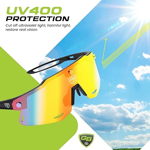 Miniatura 5 de GB MAGS - Juego magnético polarizado para todos los deportes, gafas de sol para ciclismo para hombres y mujeres  3 lentes intercambiables