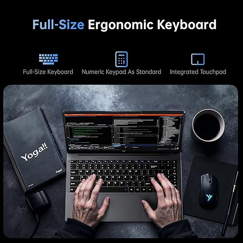 Miniatura 6 de Laptop 2025, IPS de 15.6 pulgadas con Windows 11 PRO portátil con cuatro núcleos N95 (hasta 3.4 GHz), 16 GB DDR4 512 GB SSD, carcasa de metal,