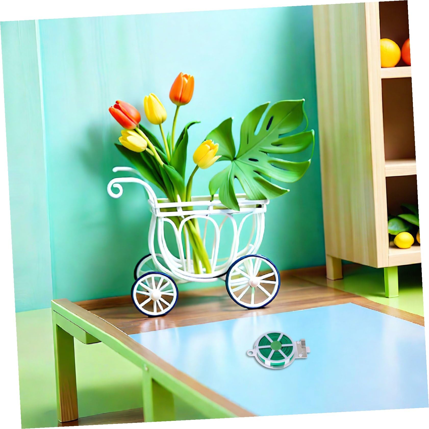 Liens de Jardinage pour Plantes, 12 Rouleaux, Fil Fer PE Vert