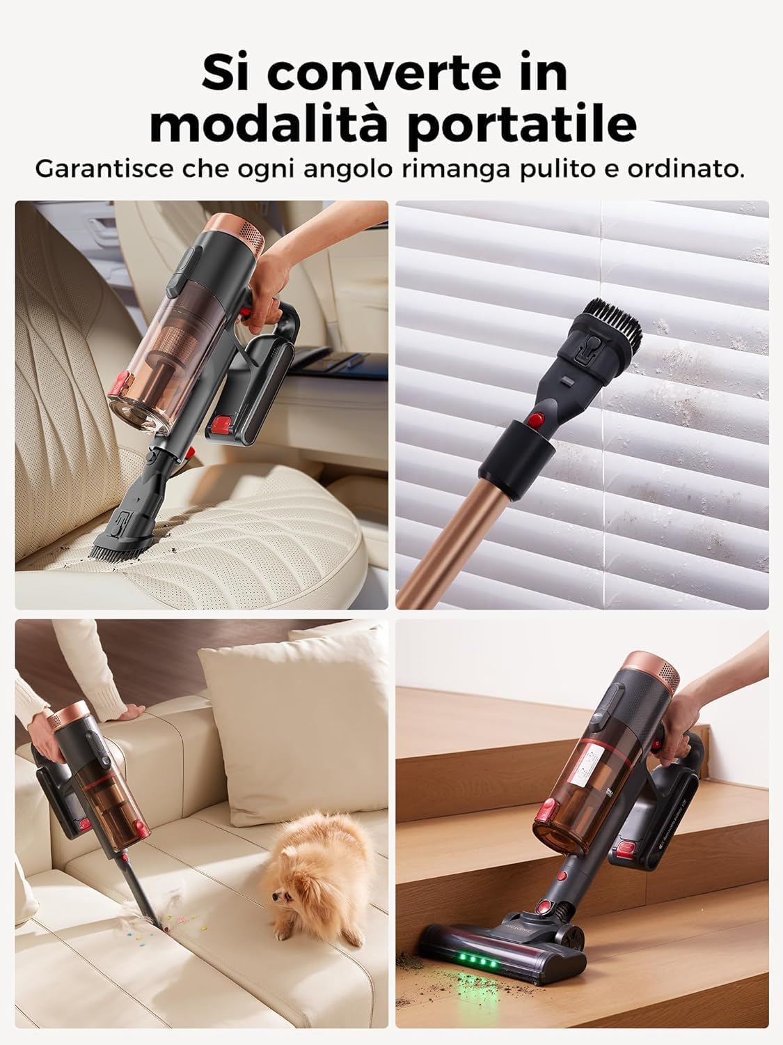 Proscenic P11 Ultra+ Aspirapolvere senza Fili Potente 500W/50Min/50KPA, Scopa Elettrica senza Fili con Spazzola Anti-Groviglio, Display LED, Batteria Rimovibile, per Pavimenti/Tappeti/Peli