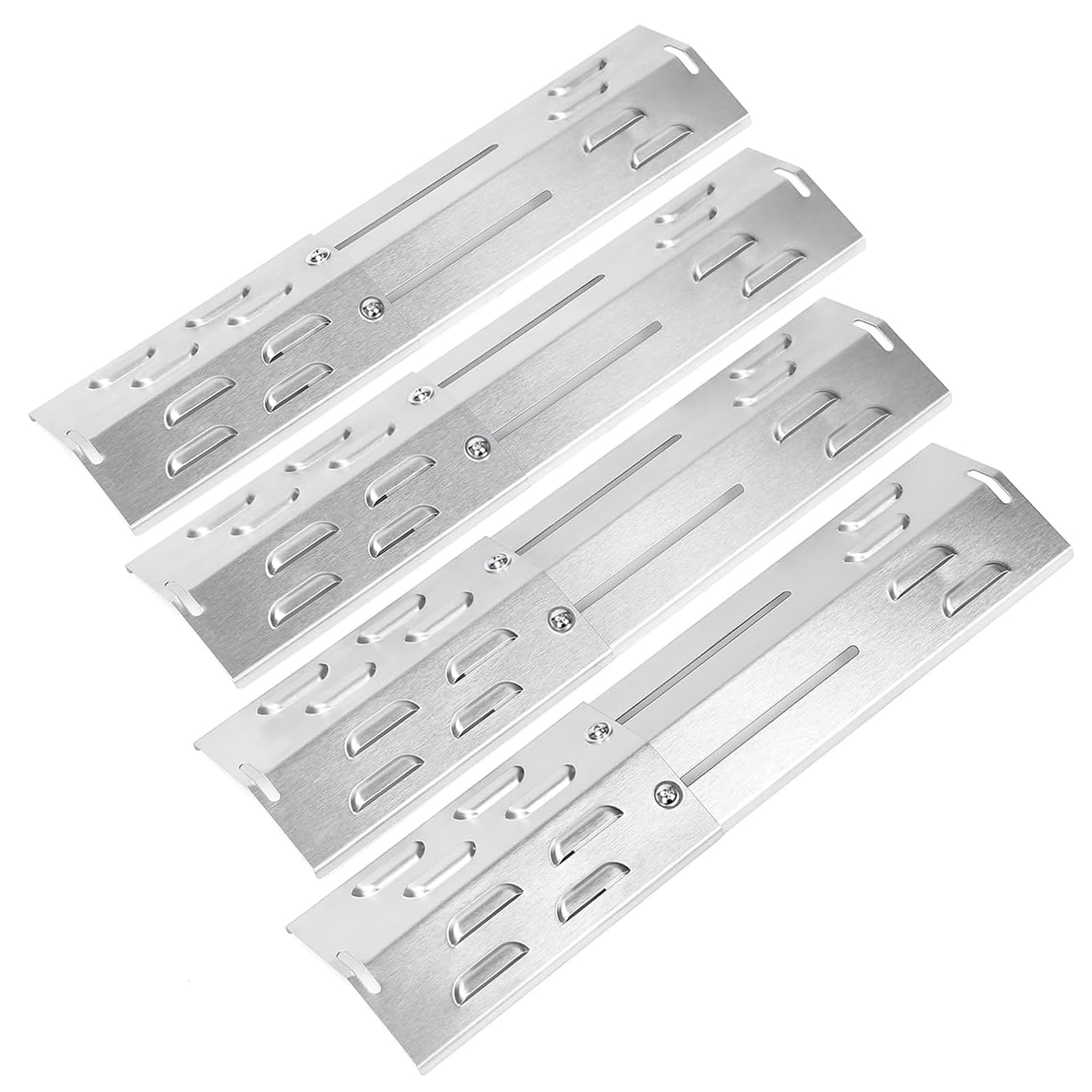 Denmay Set di 4 coperture universali per bruciatori Enders, Landmann, griglia a gas Charbroil, piastra riscaldante in acciaio inox, per Burnhard, Barbecook, Taino, Proficook, 4 pezzi