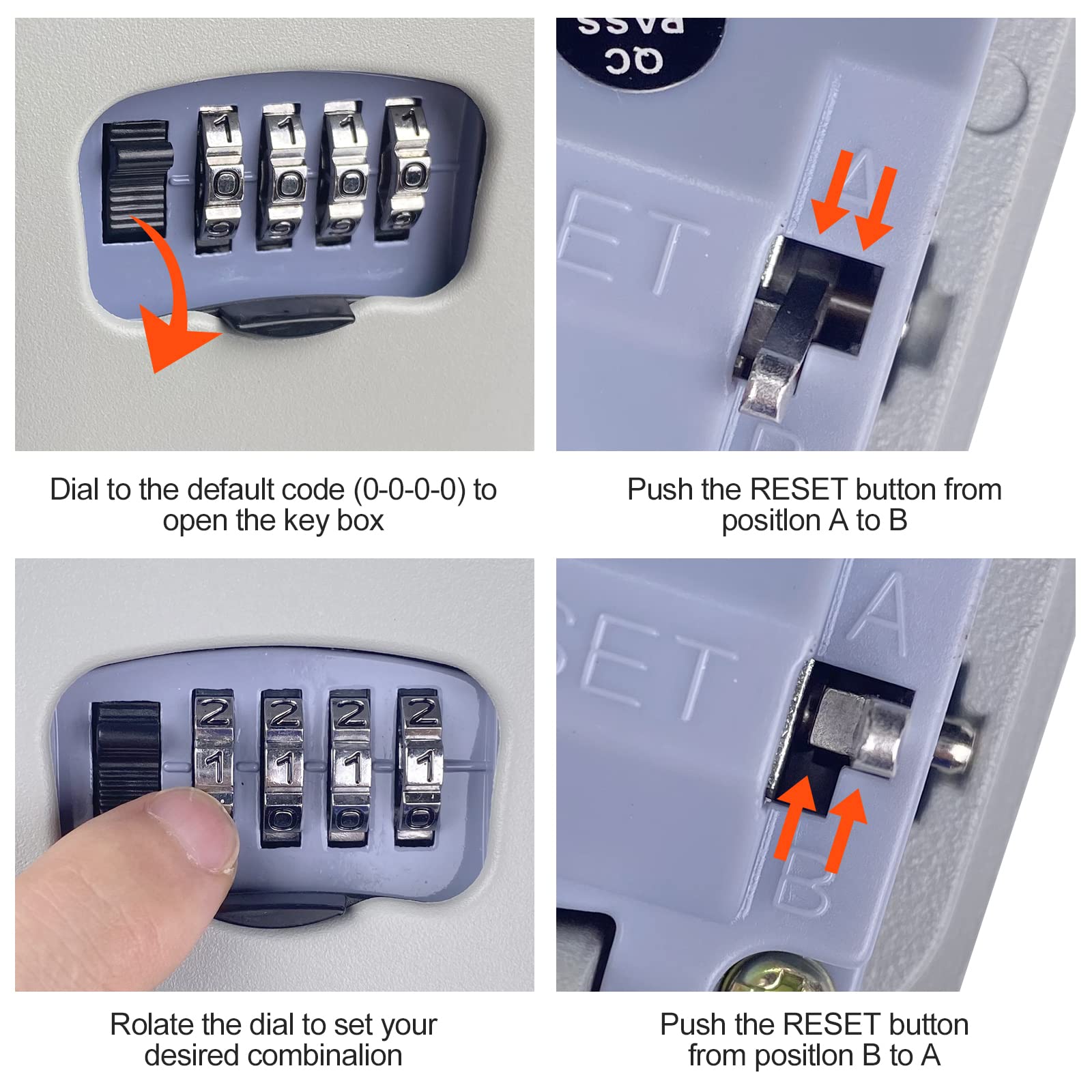 Newpop Caja de Seguridad para Llaves Código 4 Dígitos Impermeable Resistente Corrosión Pared Gris
