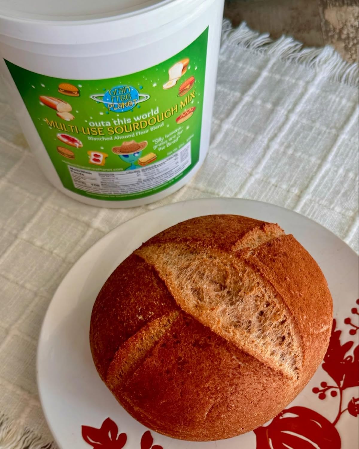 Grain Free Planet's Multi-Use Sourdough Bread Mix | Clean Keto Baking Mix | Gluten Free, 100% Grain Free | Sugar, Dairy, Lectin, and Soy Free and Low Carb Baking Mix | New 2.5lb Tub