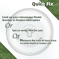 Vista 5 de Plato giratorio para microondas de 10.5 pulgadas compatible con Emerson 252100500497, placa de vidrio de repuesto para microondas de 10 1/2 pulgadas