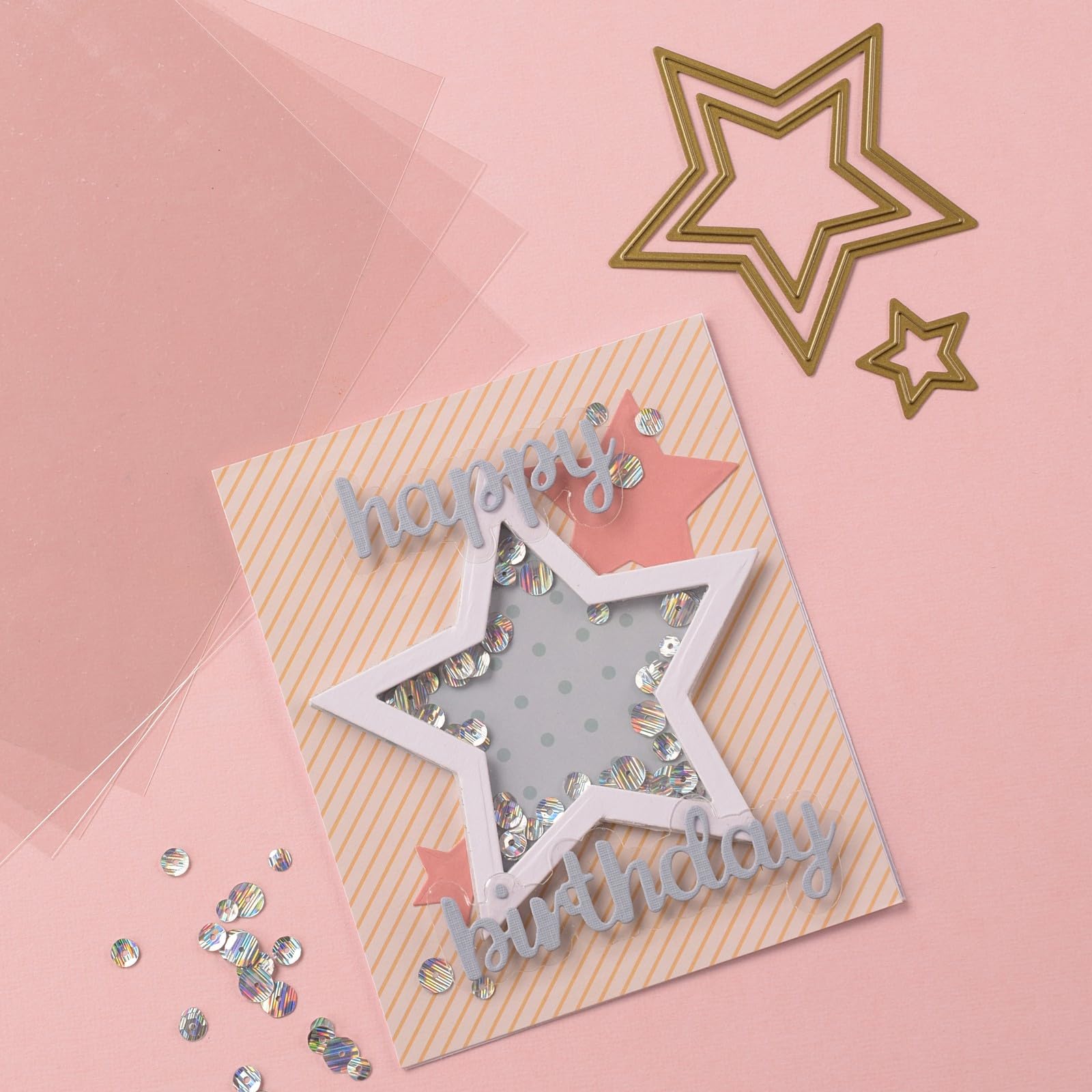 Vaessen Creative Florence Acetat Platten - Quadratisch Kraftpapier - 30,5 x 30,5 cm - Transparent - 10 Stück - für Scrapbook, Karten und Basteln - Hitzebeständig