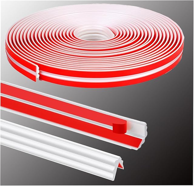 WZERHO 3mx4cm Coving for Ceilings,Quadrant Trim,Moulding Trim,Self Adhesive Trim,Peel and Stick Moulding Trim,Flexible Floor Trim,Quadrant Beading,Safety Edge Corner Guards,Wall Corner Guards(White)