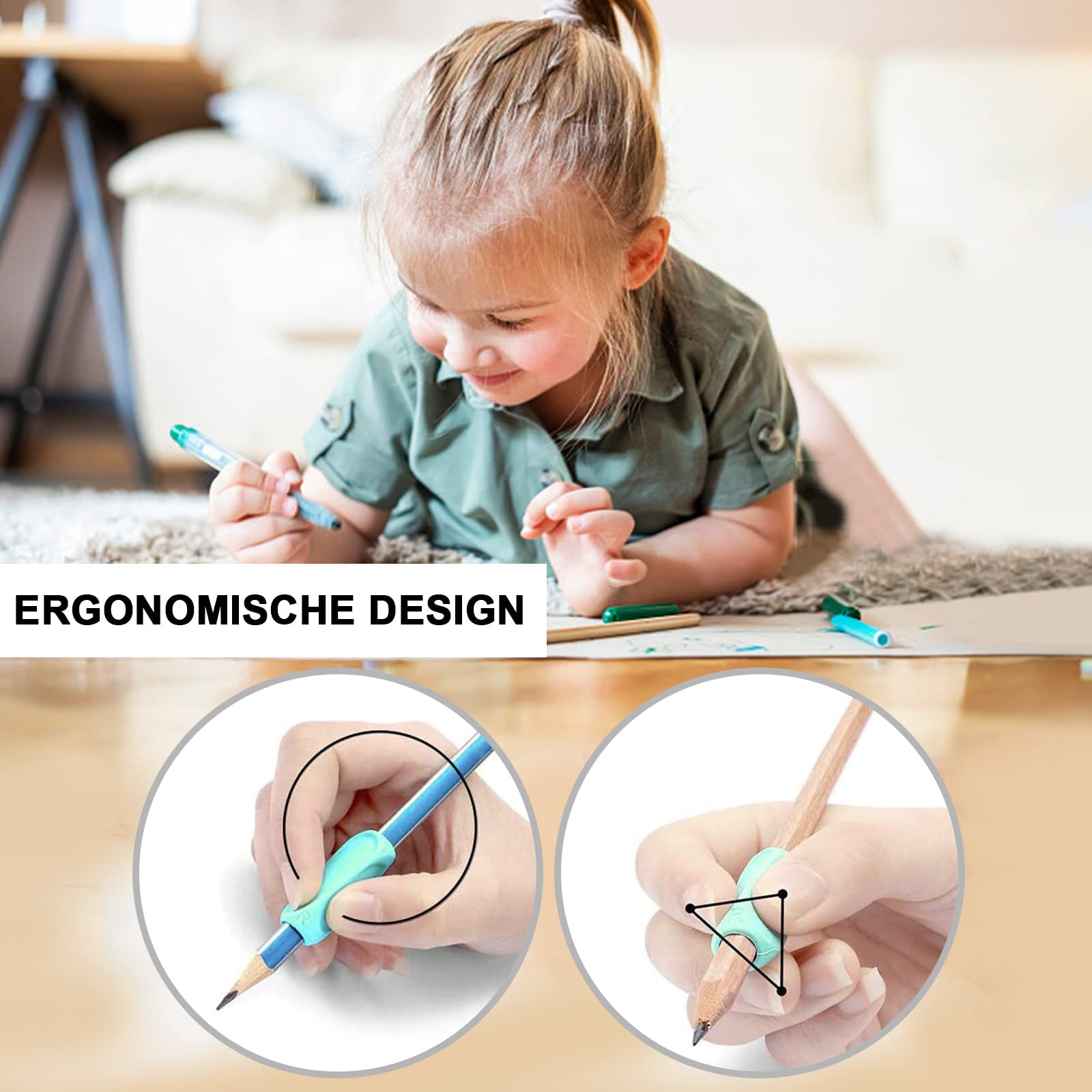 Poignées de crayon en silicone pour enfants, lot de 12, support de stylo ergonomique pour gaucher