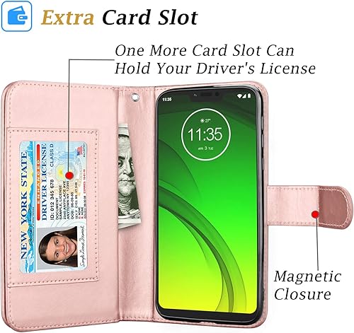 Miniatura 3 de Funda tipo cartera para Moto G7 Power, para Motorola G7 SupraXT1955G7 Optimo Maxx XT1955DL, funda tipo cartera Takfox de piel sintética, ranuras