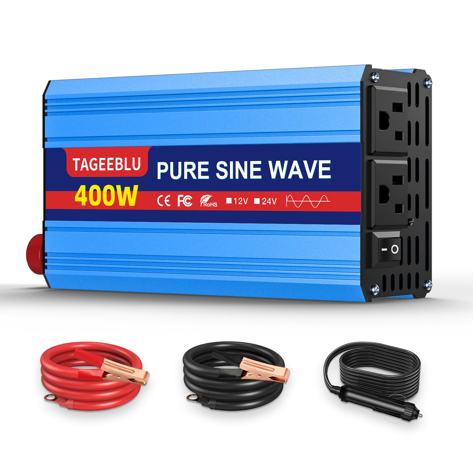 Amazon.co.jp: TAGEEBLU 400W インバーター 正弦波 12v 100v, DC12V
