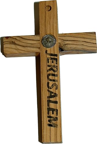 Vista 19 de Cruz de madera de olivo de Belén con un certificado y una tarjeta con una Oración al Señor