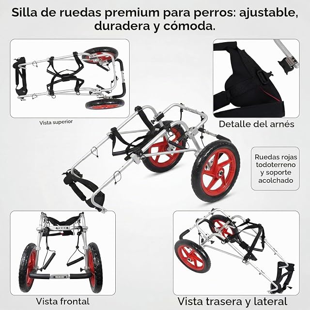 Foto 4 de 8 de Silla de Ruedas para Perros, Talla L (27,2 a 45,4 kg)