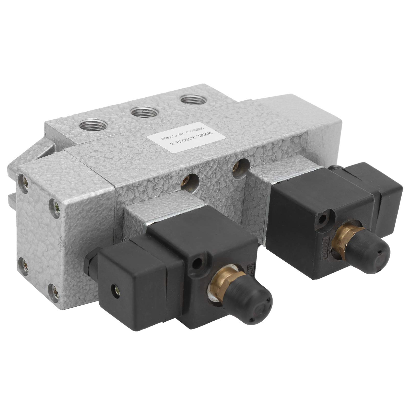 Válvula solenoide neumática K35D2H 8 de 3 posiciones y 5 vías, controlador eléctrico CA 110 V 8 Hz con puerto G1/4 pulg., válvula de carrete tipo espaciador, compensación (CA 220 V.)
