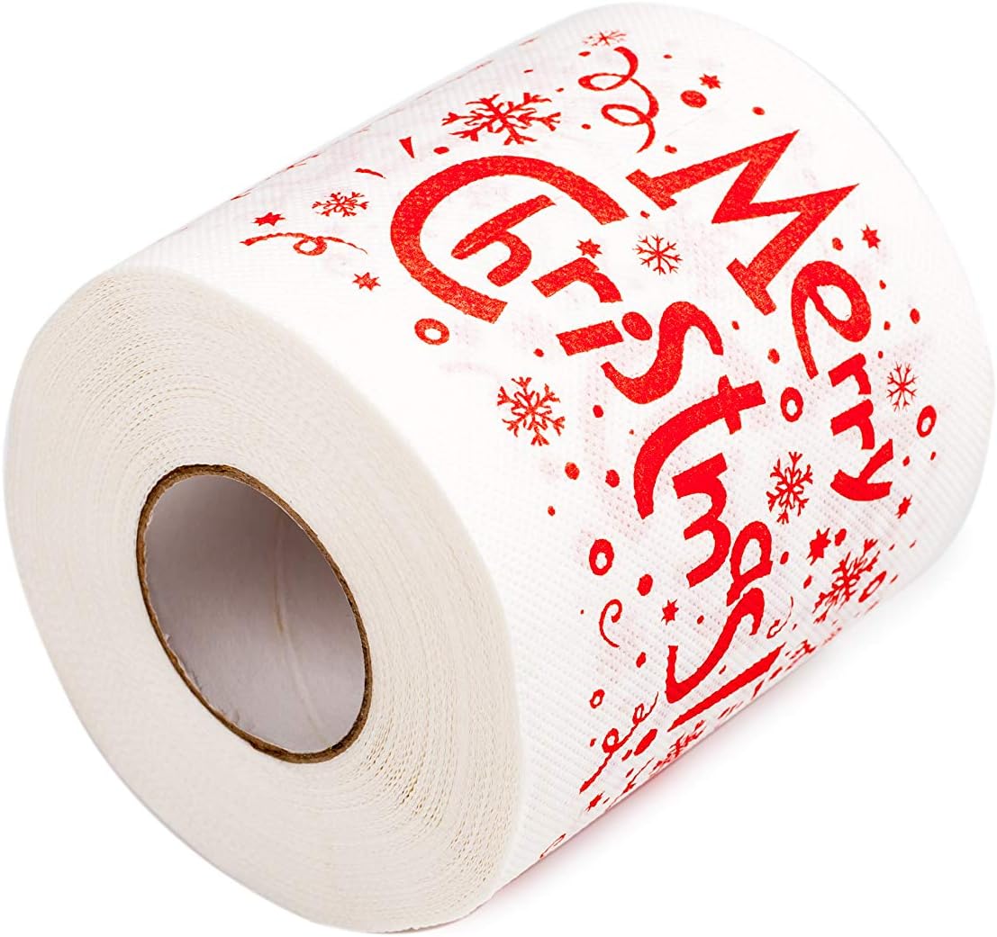 SummitLink Merry Christmas Santa Claus Toilet Paper Tissue Napkin Prank Fun Birthday Party Novelty Gift Idea (RC03) (1 Roll)