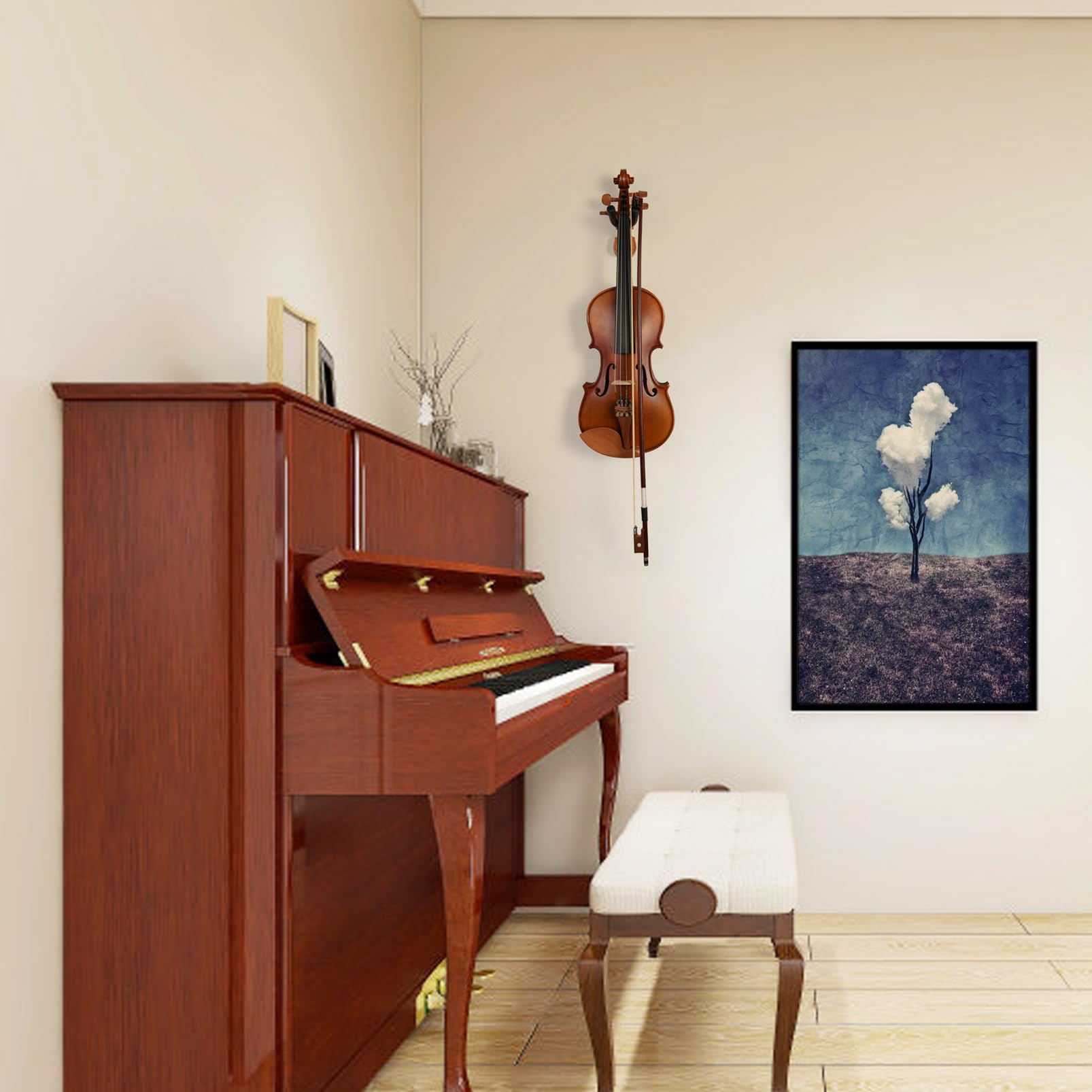 Soporte de pared para violín (base en forma de violín, 5 unidades)