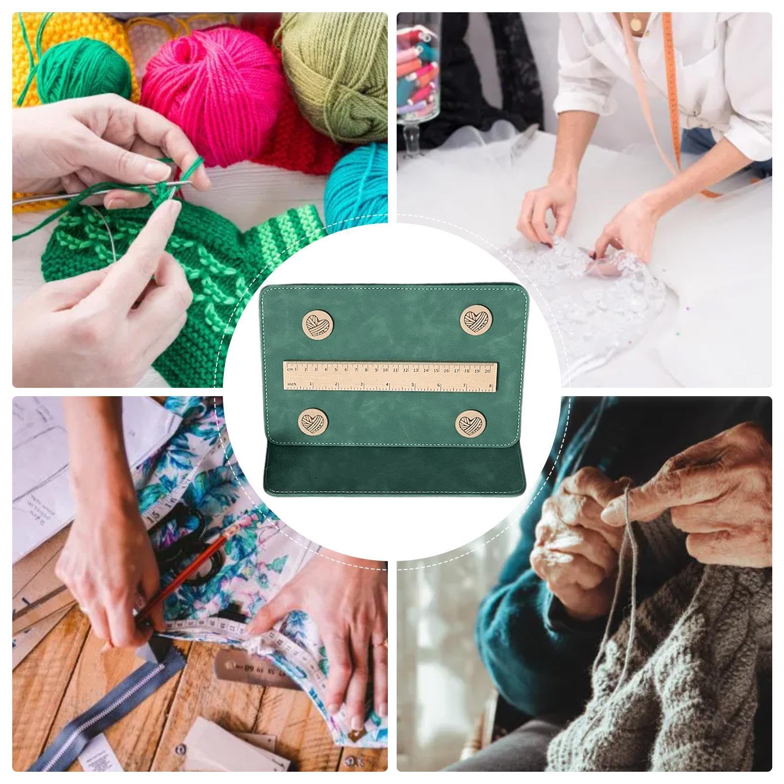 Strickmuster-Halter, magnetischer Häkelwerkzeuge, Strickdiagrammhalter, Strickwerkzeug, Zubehör, faltbarer Strickdiagrammhalter mit Magnet-Lineal, Geschenk für Häkel- und Strickliebhaber