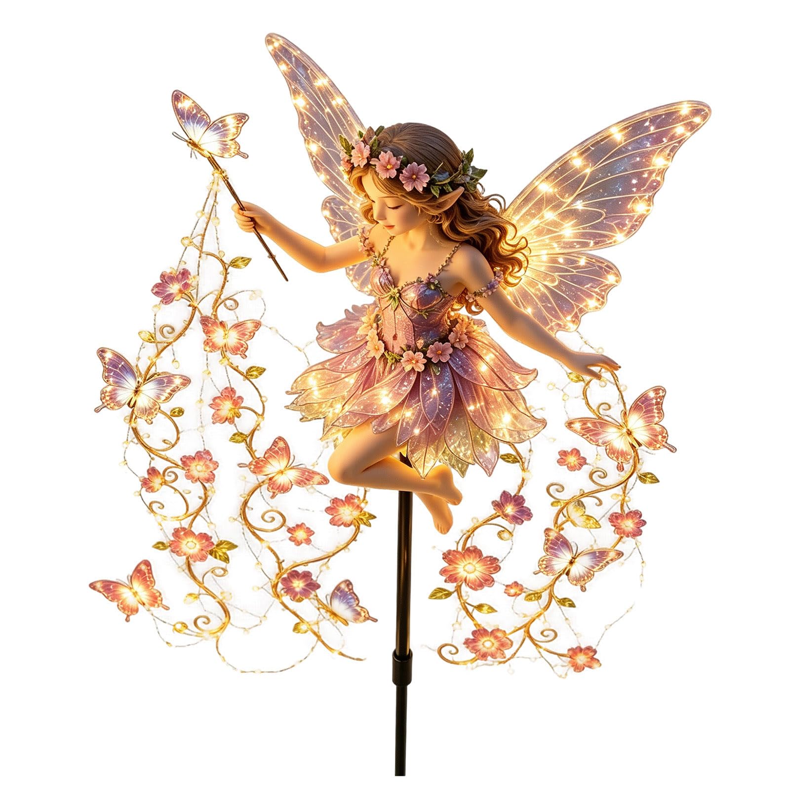 Solar Moon Angel Garden Lights, Outdoor Garden Stake Xmas Decorations