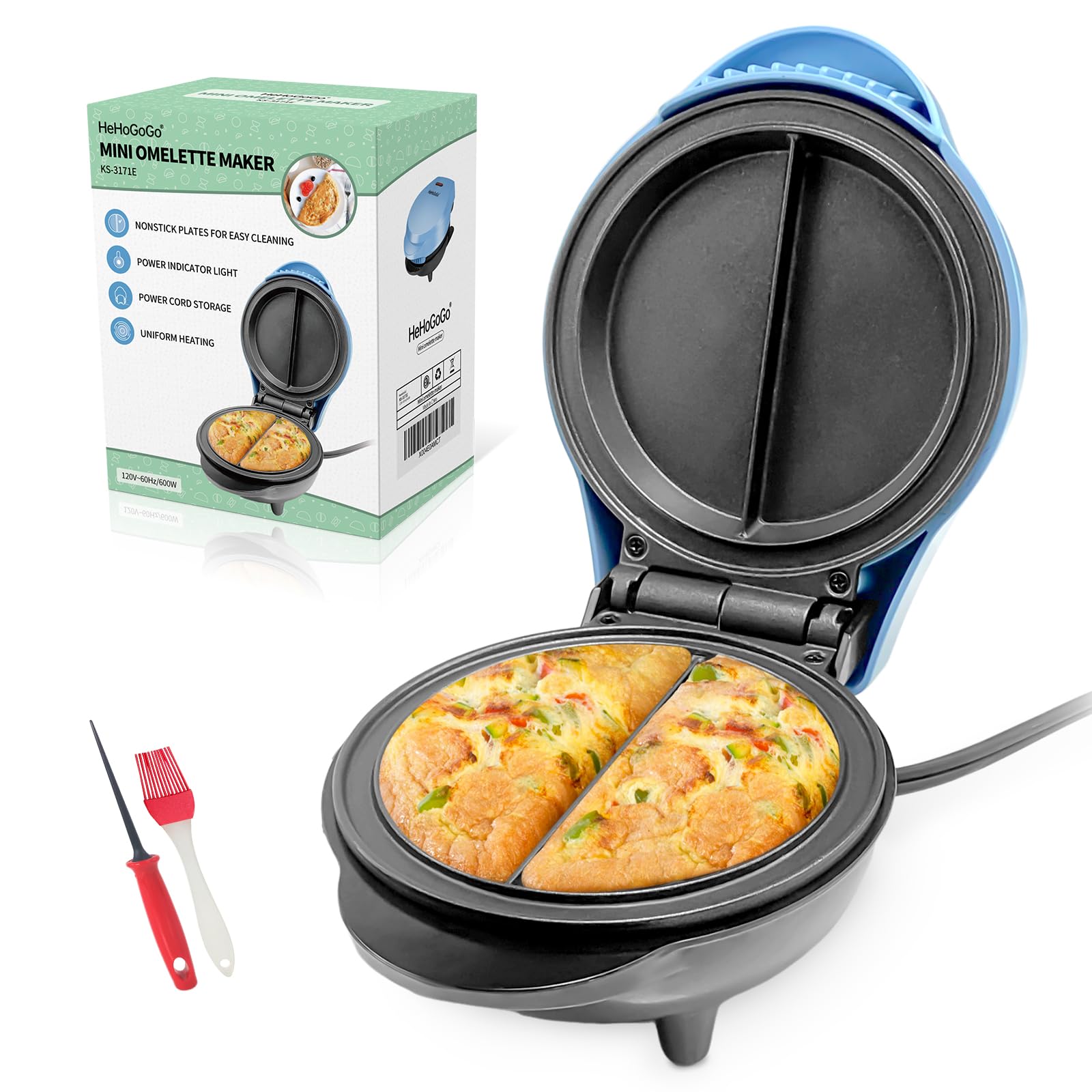 Mini Electric Omelet Maker Non-Stick Frittata Maker Dessert Maker Stainless Steel