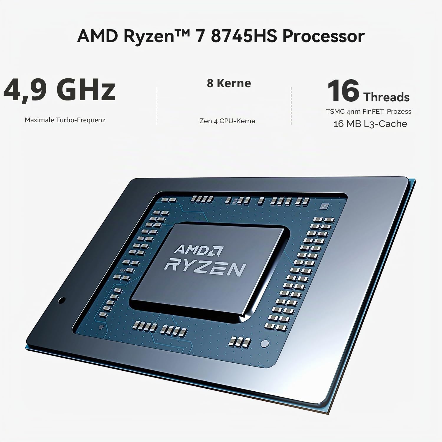 Beelink SER8 Mini PC AMD Ryzen 7 8745HS, 32GB DDR5 1TB PCIe4.0 SSD, AMD Radeon 780M Graphics Mini Gaming PC, USB4.0/ 4K Triple Display/ WiFi6/ BT5.2/2.5Gbps LAN Mini Computer Windows 11 Pro