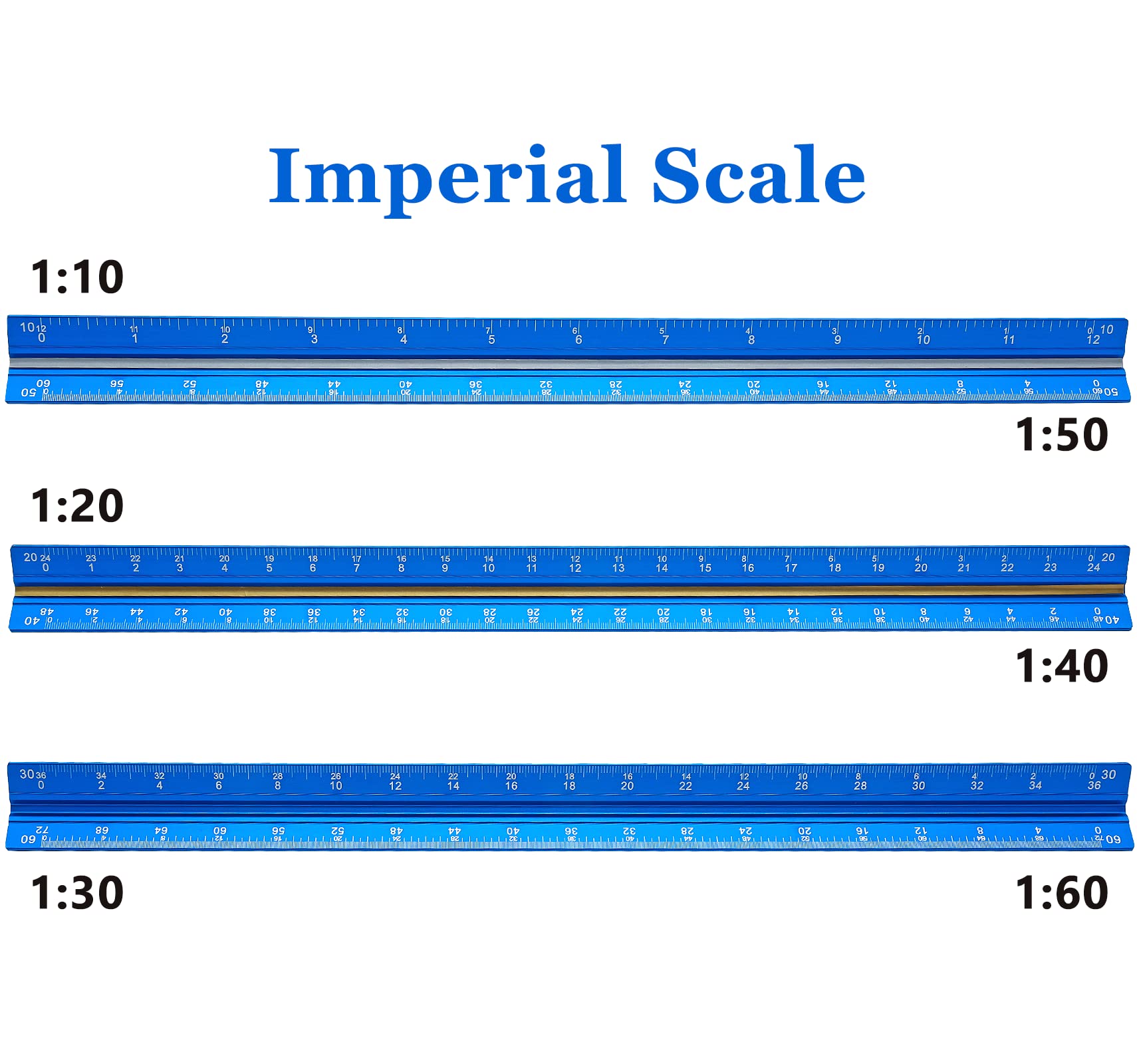 Snapklik.com : Kyuionty Engineer Scale Ruler 12 Inch, Solid Aluminum ...