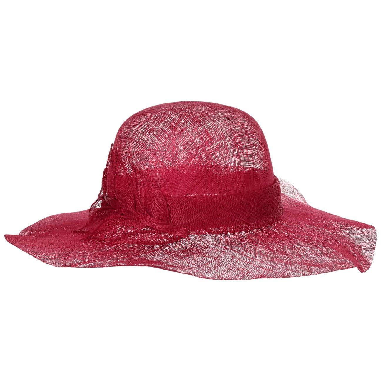 Seeberger Sombrero de Paja Sinamay Wavy Brim Mujer - Sol ocasión Especial con Banda Grosgrain Primavera/Verano Verano