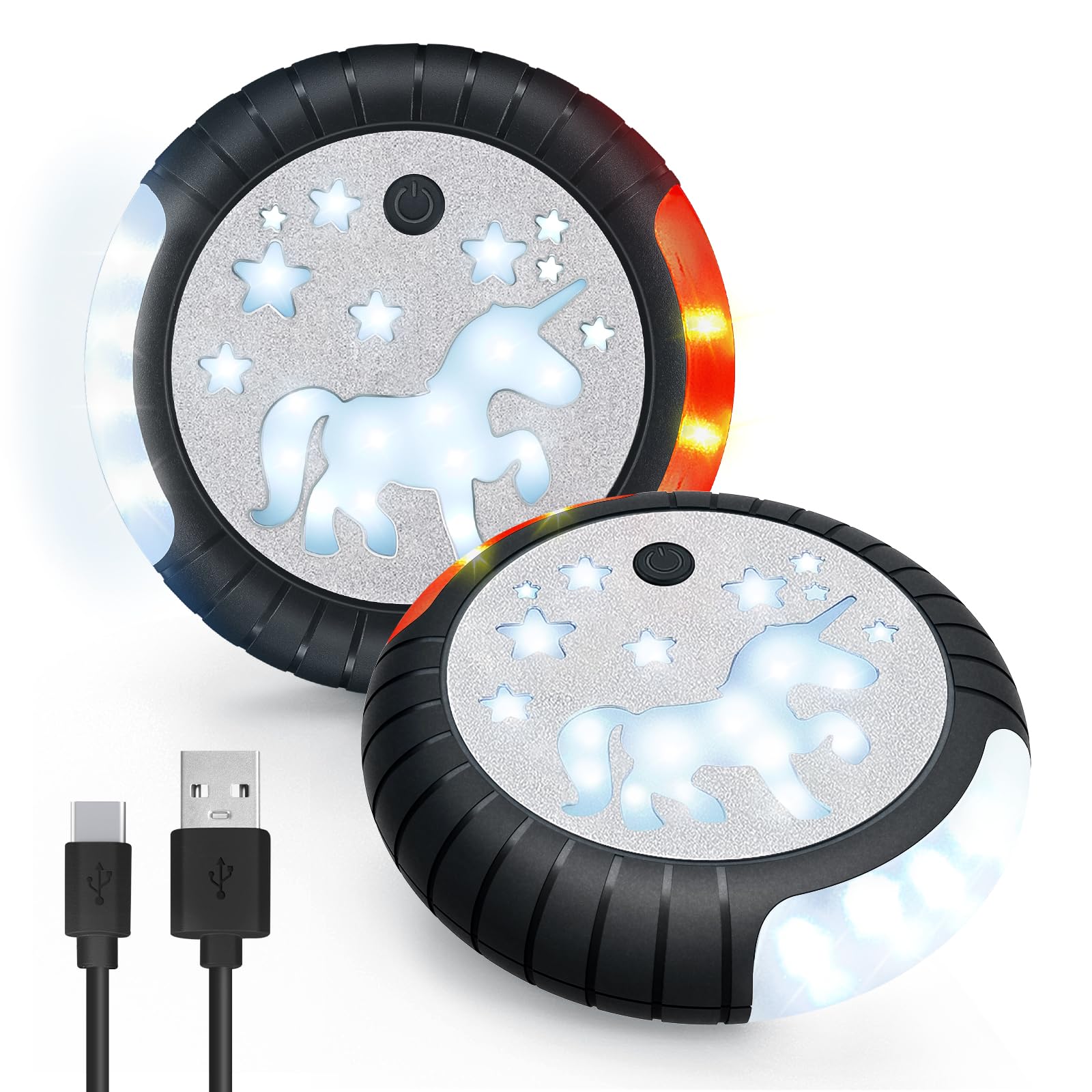 Dusor Kinderwagen Licht, USB Wiederaufladbares Licht für Kinderwagen, 27 LED Pro Kinderwagenlicht 2 Leuchteffekte, IPX6 Wasserdicht Licht Kinderwagen Passend für Alle Kinderwagen (2 Stück)