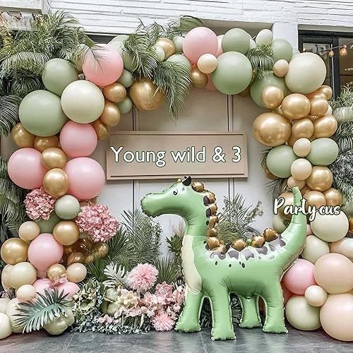 Miniatura 25 de Kit de arco de globos azul polvoriento, doble relleno, verde salvia, blanco polvoriento, blanco, mate, globos de látex para baby shower, cumpleaños